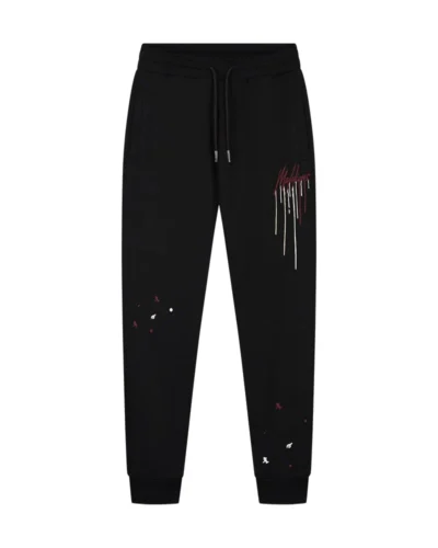 Malelions Men Regular Painter Sweatpants | Black/Burgundy MM1-AW24-21