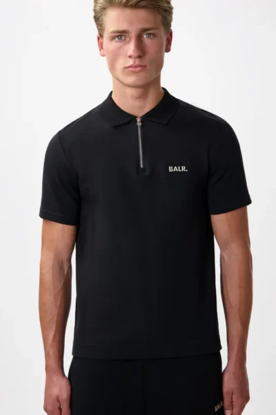 BALR Polo Shirts   Q-Series Regular Fit Poloshirt Jet Black B1122.1033