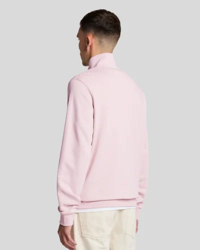 Lyle & Scott Tonal Eagle 1/4 Zip Sweatshirt Pink Salt ML2022TON - Afbeelding 5