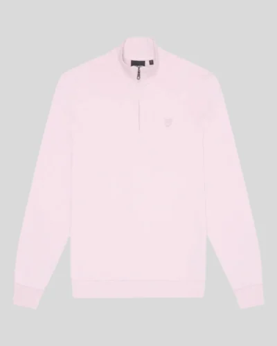 Lyle & Scott Tonal Eagle 1/4 Zip Sweatshirt Pink Salt ML2022TON - Afbeelding 3