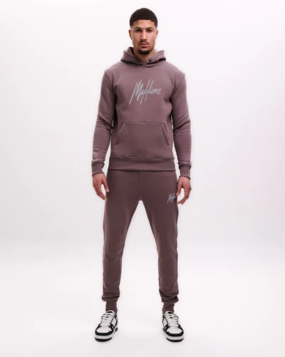 Malelions Men Striped Signature Hoodie | Stone Brown MM1-SS25-03