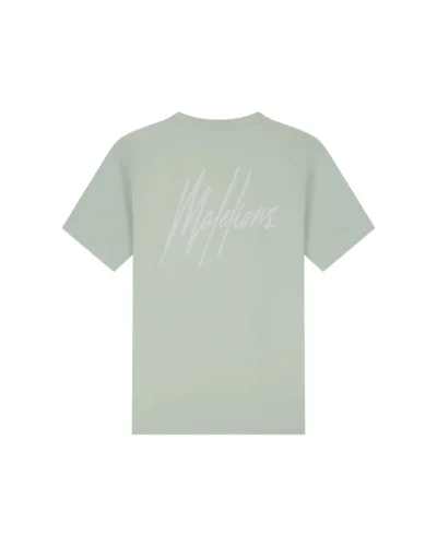 Malelions Men Striped Signature T-Shirt | Pale Aqua MM1-SS25-07 - Afbeelding 3