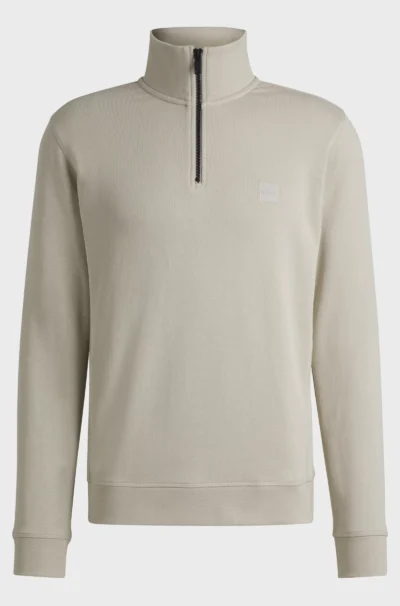 Hugo Boss Zetrust 50468926 271 Sweatshirt van katoenen sweatstof met ritskraag en logopatch - Afbeelding 4