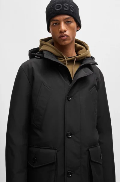 Hugo Boss 50499551 001 Relaxed-fit parka van waterafstotend Ottomaans materiaal - Afbeelding 3