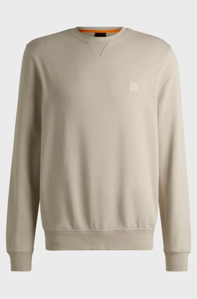 Hugo Boss 50509323 271 Regular-fit sweatshirt van katoenen badstof met logopatch - Afbeelding 4