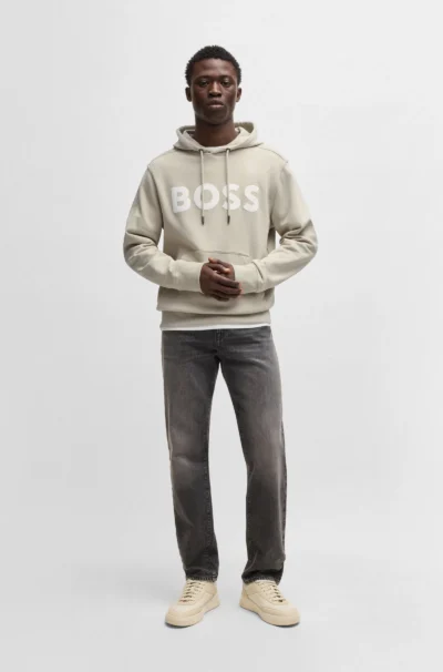 Hugo Boss 50523074 271 Regular-fit hoodie van katoenen sweatstof met groot logo - Afbeelding 3