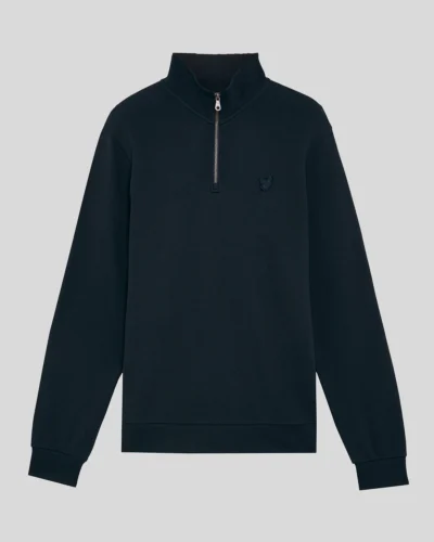 Lyle & Scott Tonal Eagle 1/4 Zip Sweatshirt Dark Navy ML2022TON - Afbeelding 3