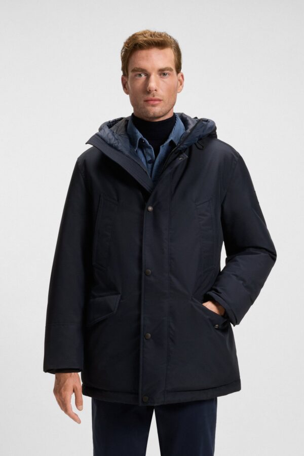 Hugo Boss Waterafstotende jas met contrasterende details 50547078 Donkerblauw